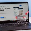 A laptop displaying the Affirm website with a small shopping cart placed on the keyboard. A laptop displaying the Affirm website with a small shopping cart placed on the keyboard.