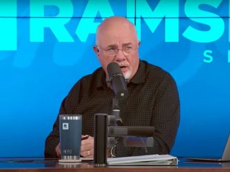 Dave Ramsey speaking on his radio show, discussing financial matters.
