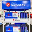 Display of TurboTax products in a retail store. Display of TurboTax products in a retail store.