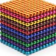A stack of colorful high-powered magnetic balls used in popular toys, which have been recalled due to safety concerns. A stack of colorful high-powered magnetic balls used in popular toys, which have been recalled due to safety concerns.