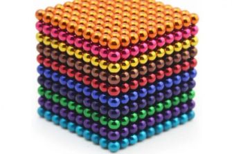 A stack of colorful high-powered magnetic balls used in popular toys, which have been recalled due to safety concerns.