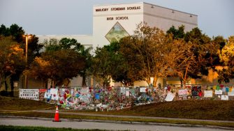 Memorial at Marjory Stoneman Douglas High School, honoring the victims of the 2018 shooting.