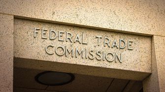 Signage of the Federal Trade Commission (FTC) building.