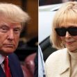 Split image of Donald Trump looking serious in a courtroom and E. Jean Carroll smiling while exiting a vehicle. Split image of Donald Trump looking serious in a courtroom and E. Jean Carroll smiling while exiting a vehicle.
