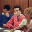 A courtroom scene during the Menendez brothers' trial, featuring the brothers and their attorney. A courtroom scene during the Menendez brothers' trial, featuring the brothers and their attorney.