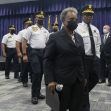 A group of Chicago police officials and city leaders during a press conference addressing vaccine mandate tensions. A group of Chicago police officials and city leaders during a press conference addressing vaccine mandate tensions.