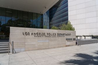 Exterior view of the Los Angeles Police Department building.