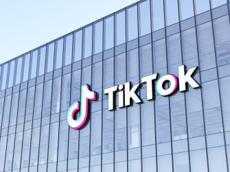 TikTok building exterior with the company logo displayed prominently.