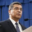 California Attorney General Xavier Becerra making a statement. California Attorney General Xavier Becerra making a statement.