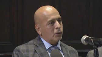 Jimmy Soto speaking at a press conference regarding his lawsuit against the state and the police following his wrongful imprisonment.