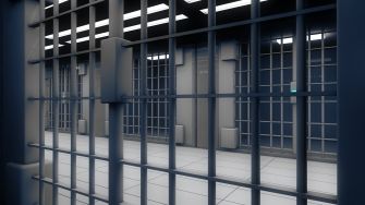 Image of empty prison cells with bars in a correctional facility.