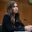 Homeland Security Secretary Kristi Noem testifies during a Senate hearing. Homeland Security Secretary Kristi Noem testifies during a Senate hearing.