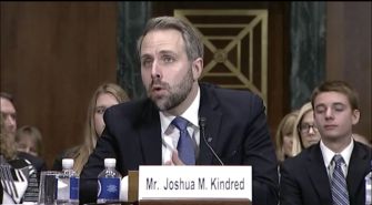 Mr. Joshua M. Kindred speaking at a Senate hearing.