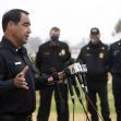 A police official addresses reporters during a press conference regarding the capsized boat incident near San Diego. A police official addresses reporters during a press conference regarding the capsized boat incident near San Diego.