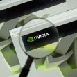 Image of NVIDIA's logo displayed on a computer screen with a magnifying glass highlighting the brand name. Image of NVIDIA's logo displayed on a computer screen with a magnifying glass highlighting the brand name.