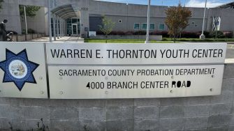 Signage for the Warren E. Thornton Youth Center, associated with the Sacramento County Probation Department.