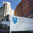 Massachusetts General Hospital sign and building exterior. Massachusetts General Hospital sign and building exterior.