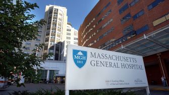 Massachusetts General Hospital sign and building exterior.