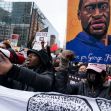 Demonstrators march from Hennepin County Government Center as the murder trial against the former Minneapolis police officer Derek Chauvin in the killing of George Floyd advances to jury deliberati...