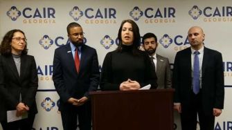 A press conference with individuals from CAIR Georgia discussing the ruling on the anti-BDS law and its implications for free speech rights.