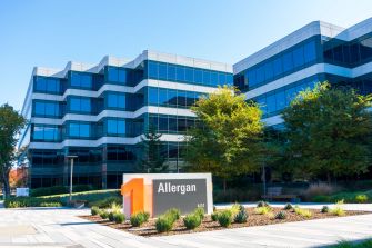 Allergan corporate building exterior with signage.