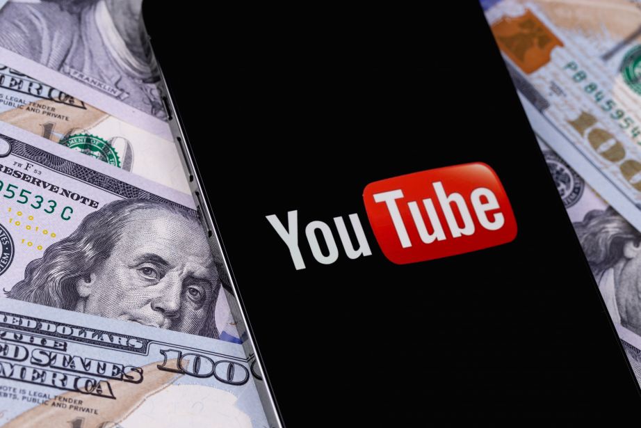 youtube with dollar bills