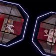 Two contestants interacting in individual pods on the reality show 'Love Is Blind.' Two contestants interacting in individual pods on the reality show 'Love Is Blind.'