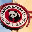 Panda Express restaurant sign featuring a panda graphic and the text "PANDA EXPRESS GOURMET CHINESE FOOD." Panda Express restaurant sign featuring a panda graphic and the text "PANDA EXPRESS GOURMET CHINESE FOOD."