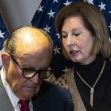 Sidney Powell and Rudolph Guiliani in November 2020. As Powell confronts the legal system, she can’t make use of the big lie she promulgated. (Jacquelyn Martin / Associated Press )