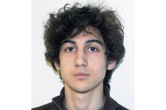 Image of Dzhokhar Tsarnaev, the Boston Marathon bomber, looking directly at the camera.