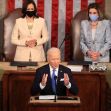 President Joe Biden addresses a joint session of congress as Vice President Kamala Harris and Speaker of the House Rep. Nancy Pelosi look on in the U.S. Capitol, April 28, 2021, in Washington. (Chip Somodevilla/Getty Images)