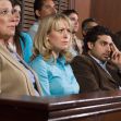 A diverse jury seated in a courtroom during a trial. A diverse jury seated in a courtroom during a trial.