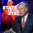 Texas Gov. Greg Abbott prepares to deliver his State of the State speech at Visionary Fiber Technologies, for the first time outside the Capitol, Monday, Feb. 1, 2021, in Lockhart, Texas. (Bob Daemmrich/Pool Photo via AP)