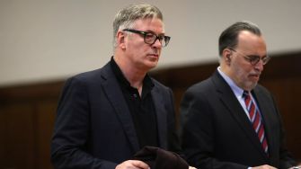 Alec Baldwin appearing in court regarding charges related to the accidental shooting on the set of the film "Rust."