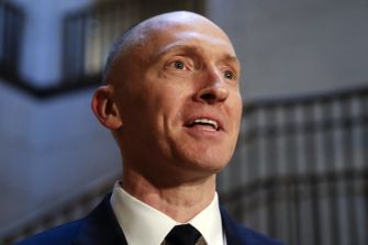 Carter Page, a former Trump campaign adviser, speaking in an official setting.