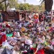 A memorial with flowers, stuffed animals, and signs honoring the victims of the Uvalde school shooting in front of Robb Elementary School. A memorial with flowers, stuffed animals, and signs honoring the victims of the Uvalde school shooting in front of Robb Elementary School.