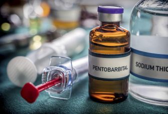 Bottles of pentobarbital and sodium thiopental, drugs used in lethal injection executions.