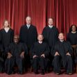 Image of the current Supreme Court justices posing for an official portrait. Image of the current Supreme Court justices posing for an official portrait.