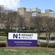Sign for Novant Health at Forsyth Medical Center, displaying the center's address. Sign for Novant Health at Forsyth Medical Center, displaying the center's address.